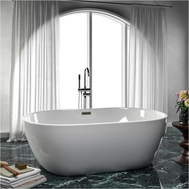 71 foster acrylic freestanding tub with integral drain extra wide