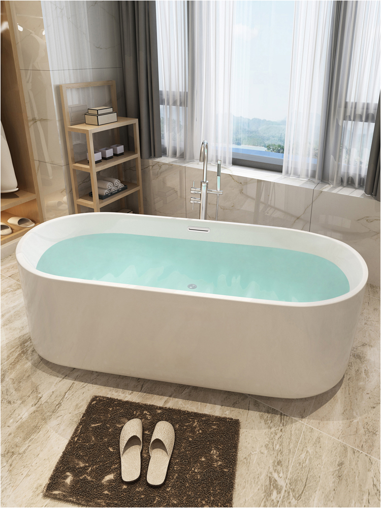 ferdy bathroom freestanding acrylic soaking bathtub white color