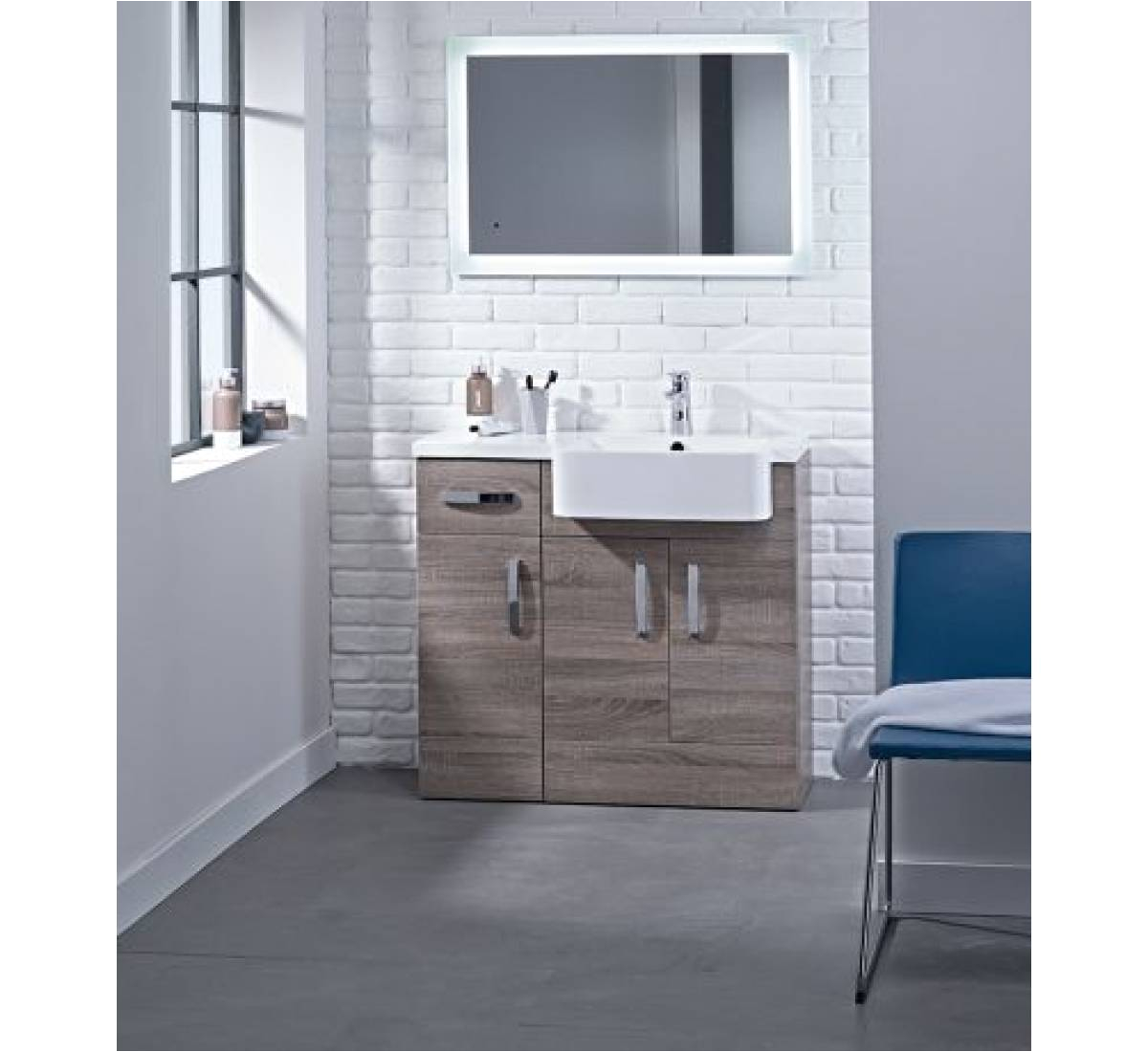 tavistock courier freestanding bathroom vanity unit with storage unit oregon oak
