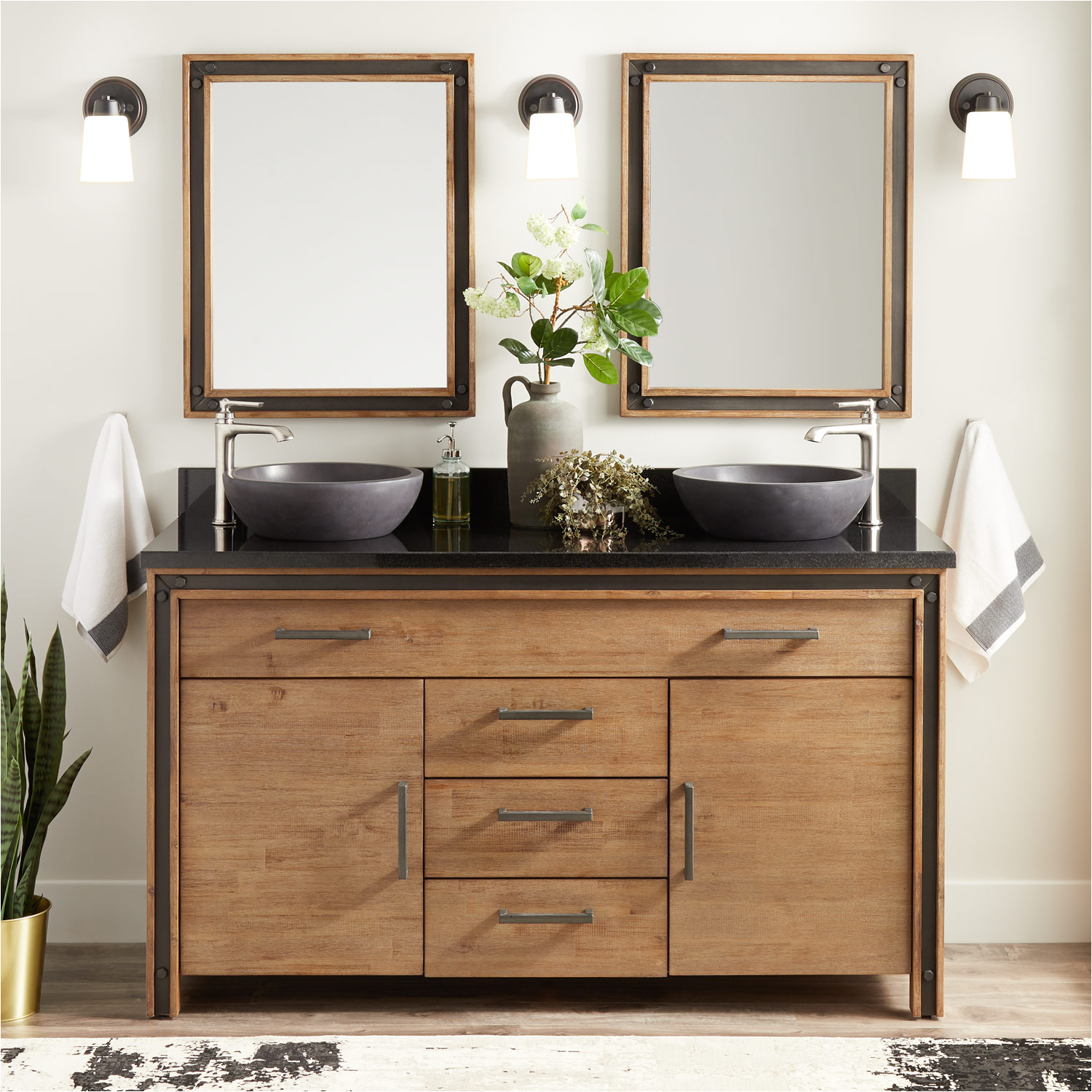 freestanding sleek sink vanity