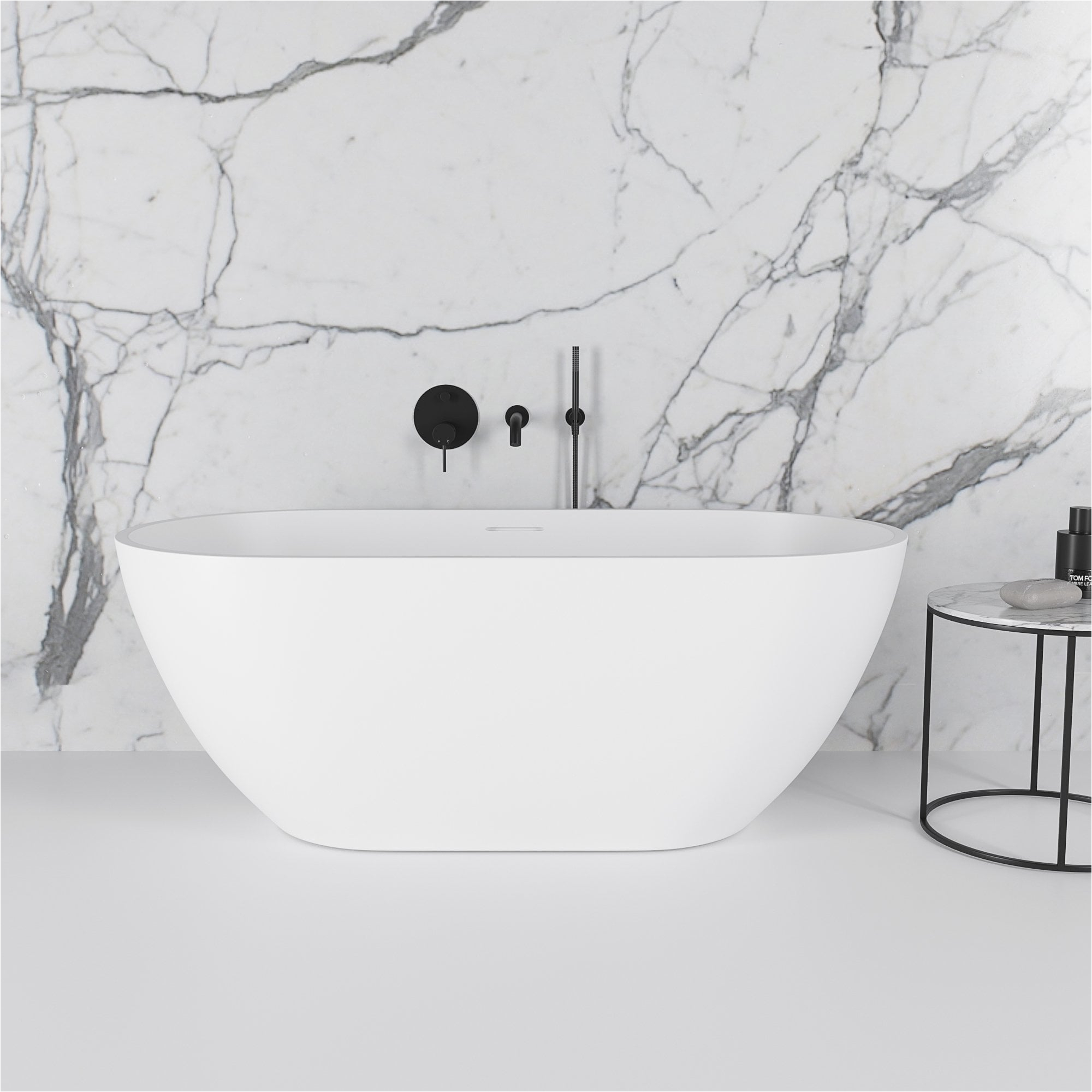 lusso stone picasso pact stone resin freestanding bath 1400 p510