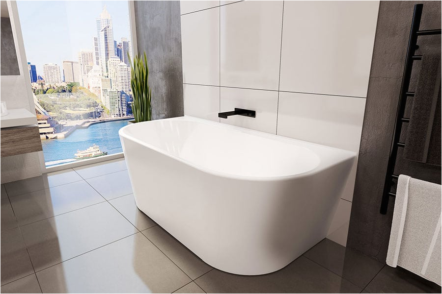 alegra 1400 back to wall freestanding bath