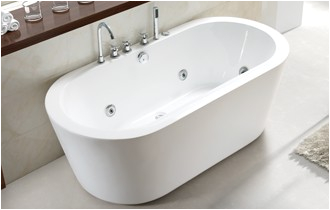 55 inch acrylic free standing soaking tub