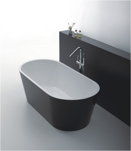 black oslo freestanding bathtub 1500mm