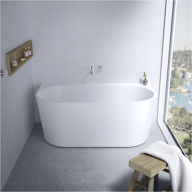 caroma aura 1400 1600 or 1800 back to wall freestanding bath