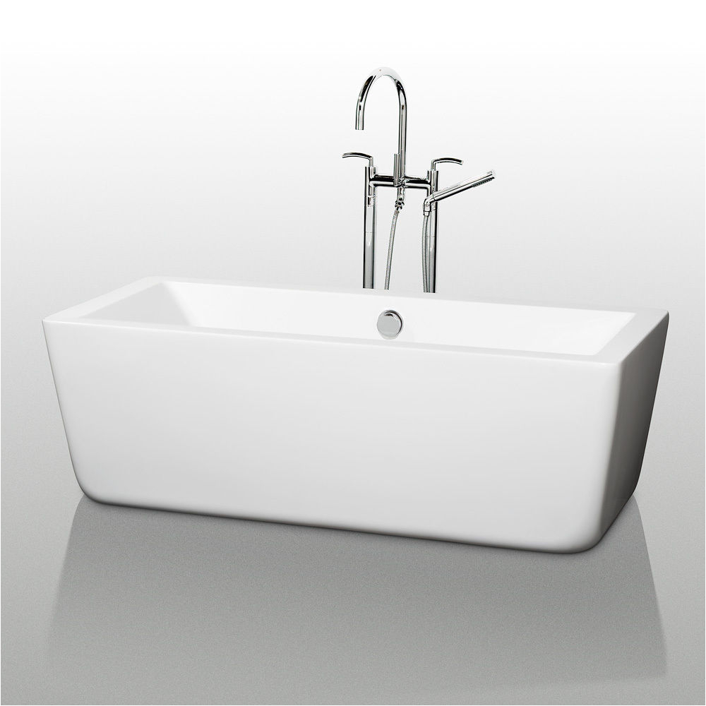 Freestanding Bathtub 59 Inch 58 Laura Freestanding Modern soaking Bathtub White Waste