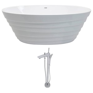 Freestanding Bathtub 6 Ft 6 Foot White Free Standing Air Bubble Bathtub