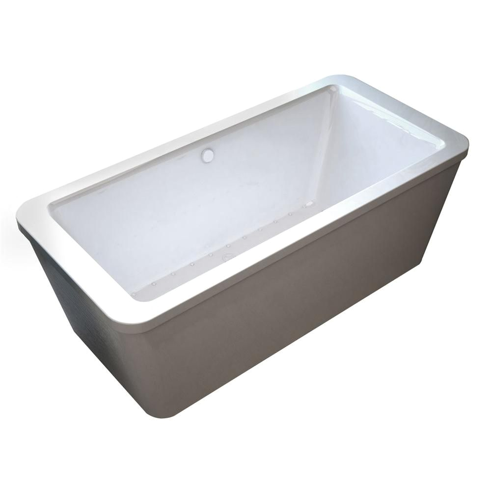 prnel 34 x 67 rectangular freestanding air jetted bathtub