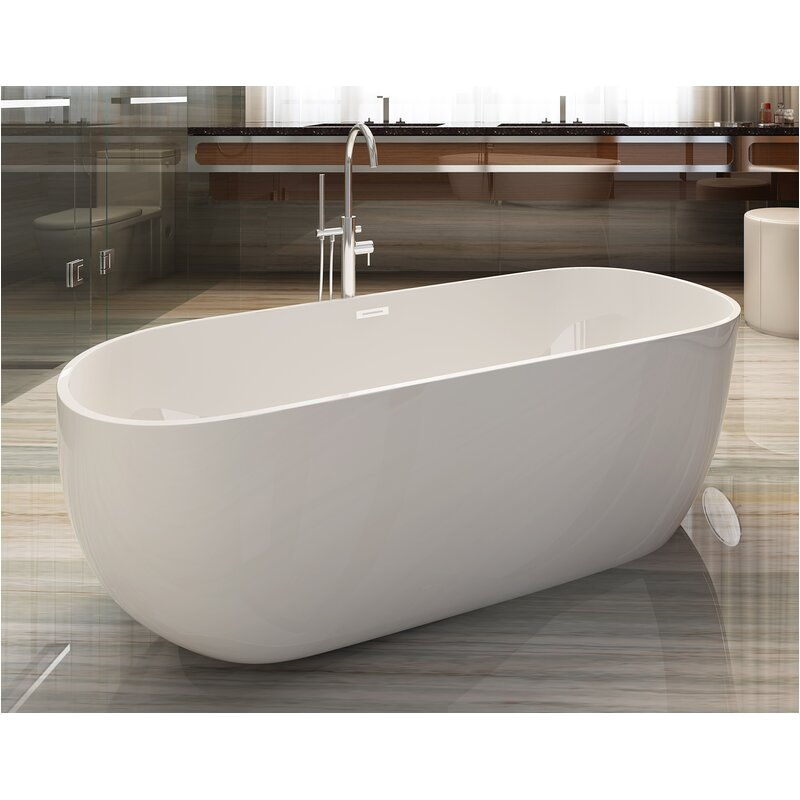 alfi brand oval acrylic 59 x 28 freestanding soaking bathtub nbt1468