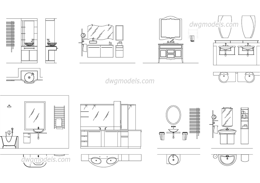 section drawing bathtub