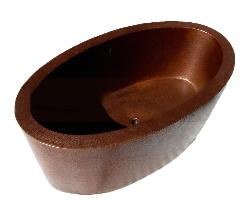 novatto dakota freestanding copper bath tub soaking bathtub novo1174