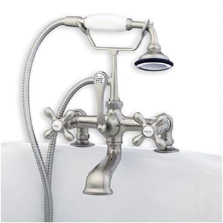 cambridge plumbing clawfoot tub deck mount brass faucet with hand held shower