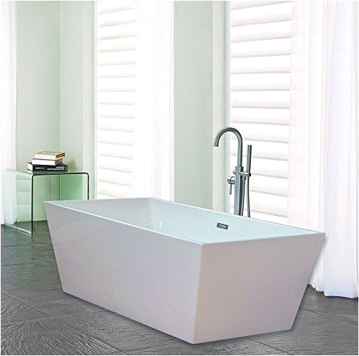 Freestanding Bathtub End Drain Narrow Edge Portable Acrylic Freestanding Bathtub with End