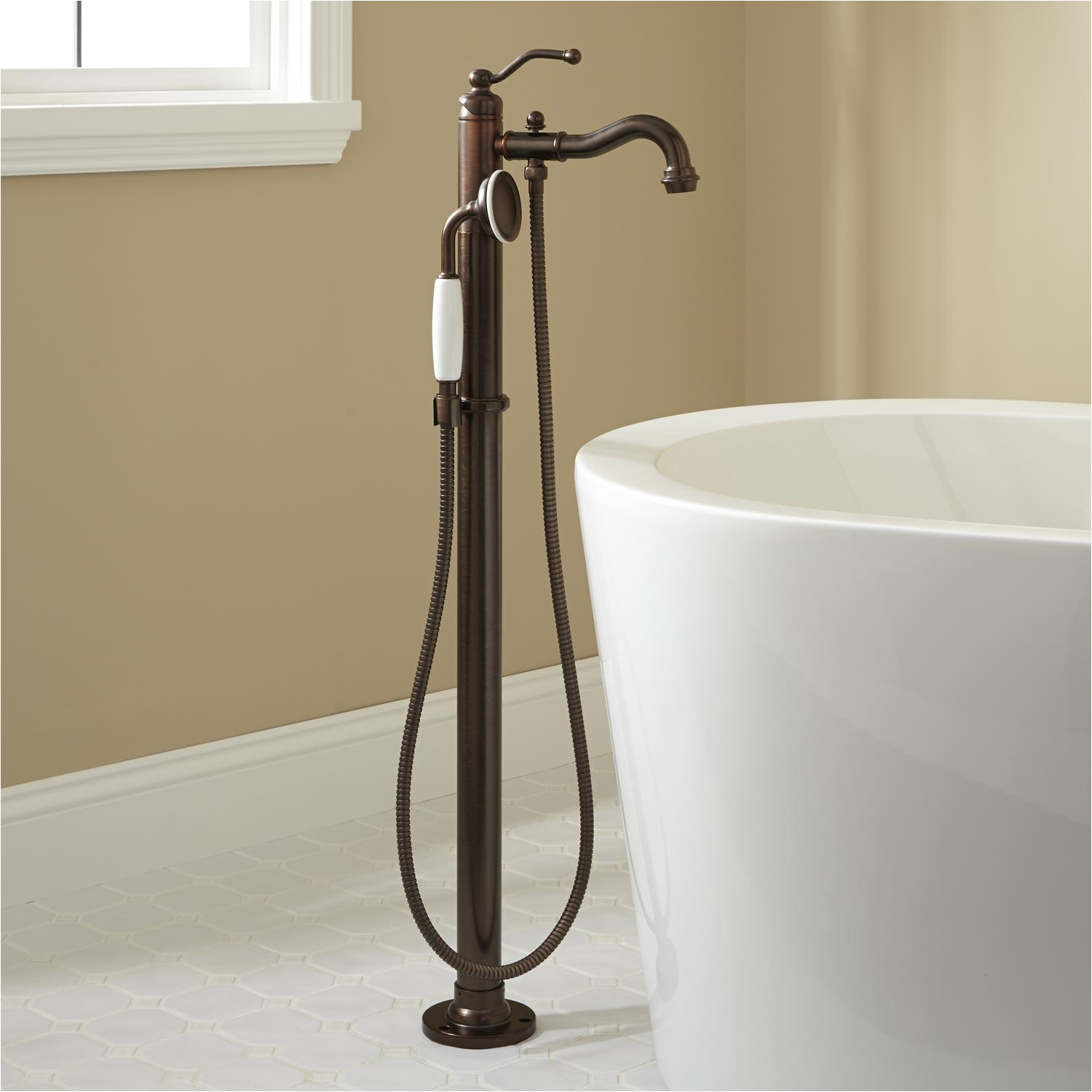 Freestanding Bathtub Faucet Bronze Leta Freestanding Tub Faucet with Hand Shower Oil Rubbed