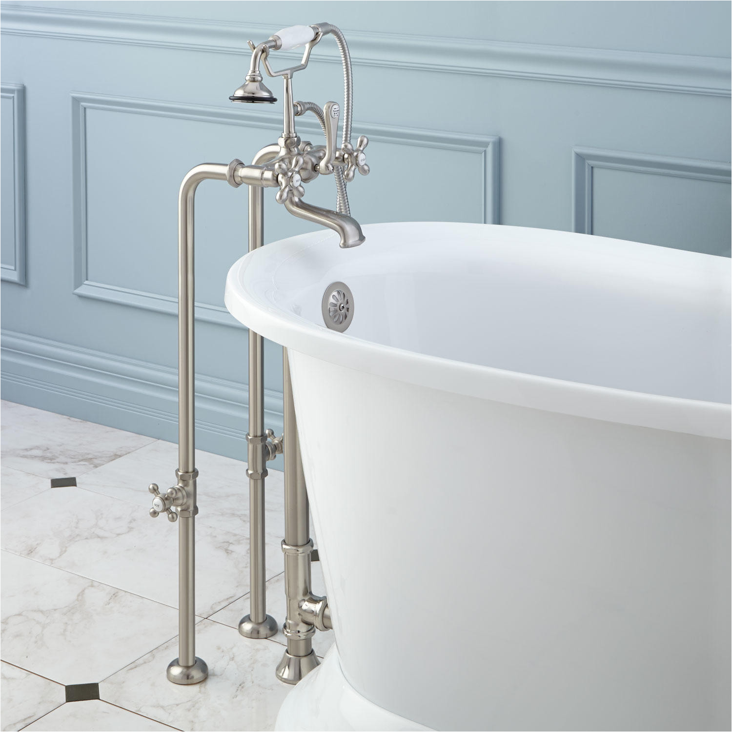 english telephone freestanding tub faucet supplies and drain cross handles