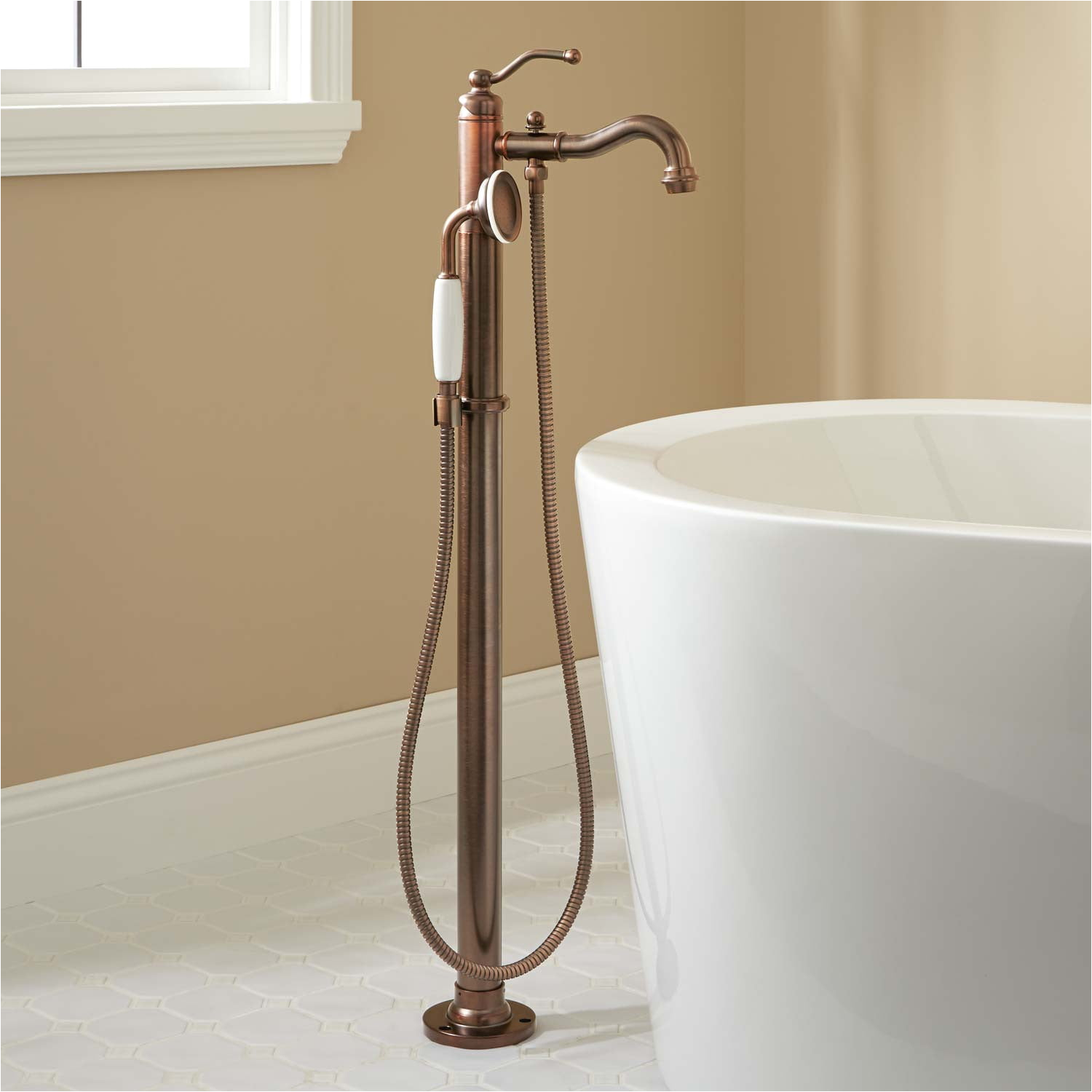leta freestanding tub faucet with hand shower