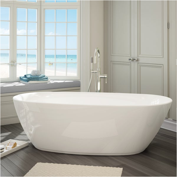 Freestanding Bathtub Garden Shop Sequana White Acrylic Free Standing Bathtub with