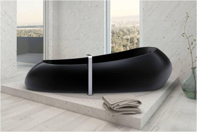 black bathtubs for modern bathroom ideas with freestanding installation