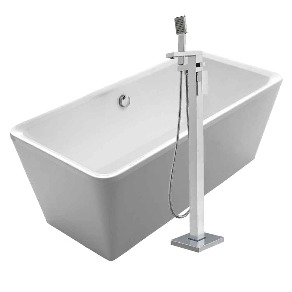 bathhaus cubic style freestanding double ended lucite bathtub kit 34 single level tub filler