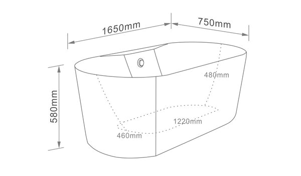 61 inch acrylic freestanding soaking tub