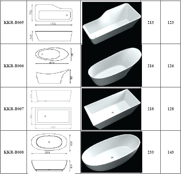 standard bathtub dimensions