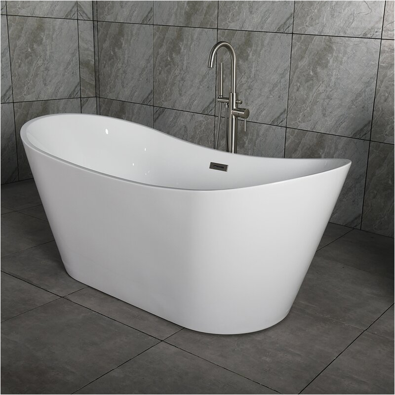 orren ellis salmon 59 x 29 freestanding bath therapy bathtub orls5342