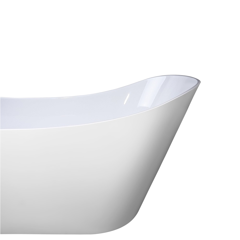 67 acrylic freestanding soaking bathtub in white with chrome reversible drain overflow for bathroom