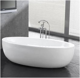 oval designer free standing bathtub