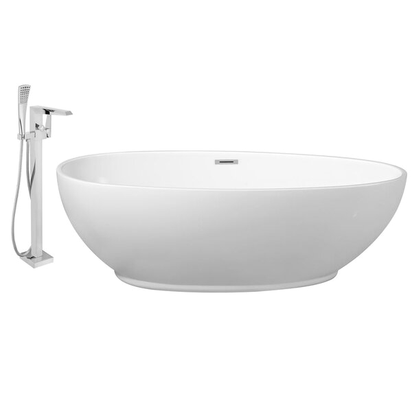 69 x 33 freestanding soaking bathtub by streamline bath