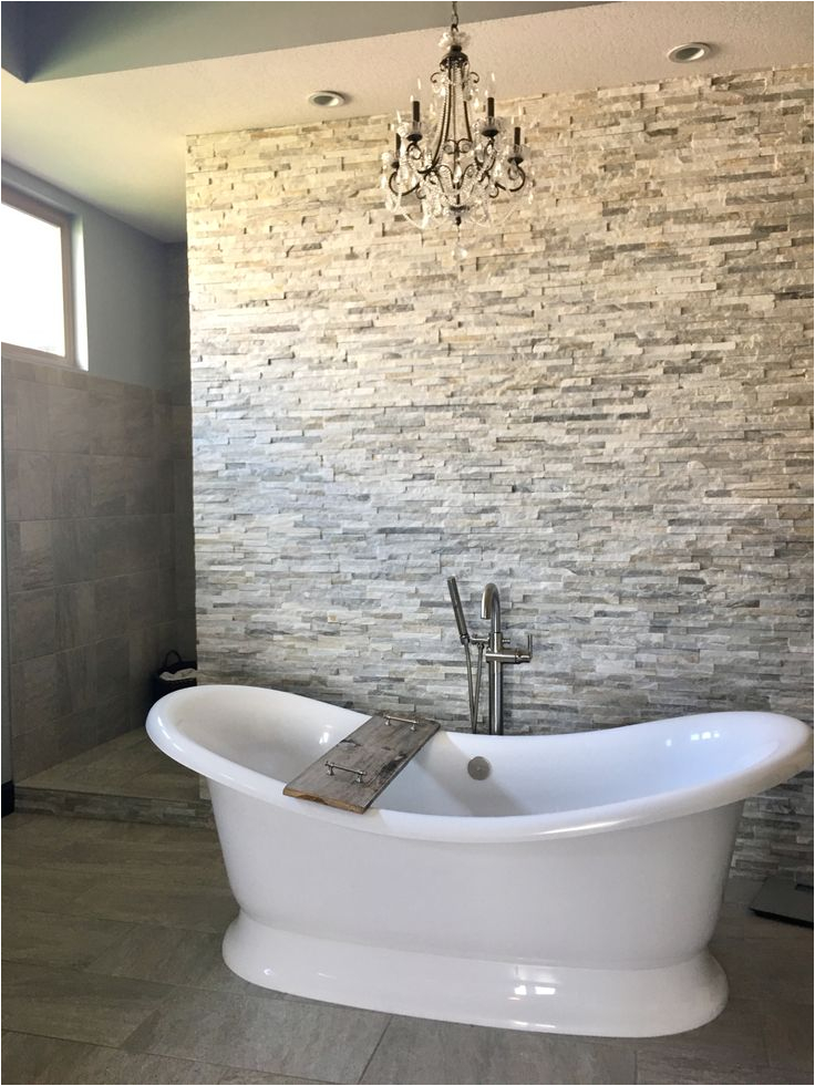 Freestanding Bathtub Tray Stacked Stone Wall Free Standing Tub Bath Tub Tray