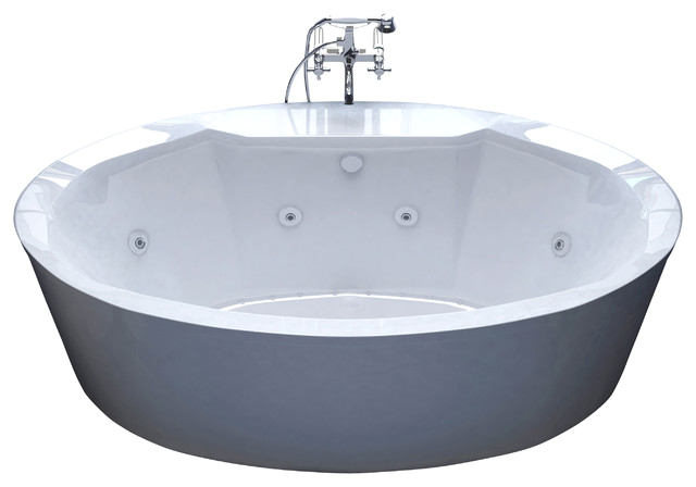 Venzi Sole 34x68 Oval Freestanding Air and Whirlpool Water Jetted Bathtub bathtubs