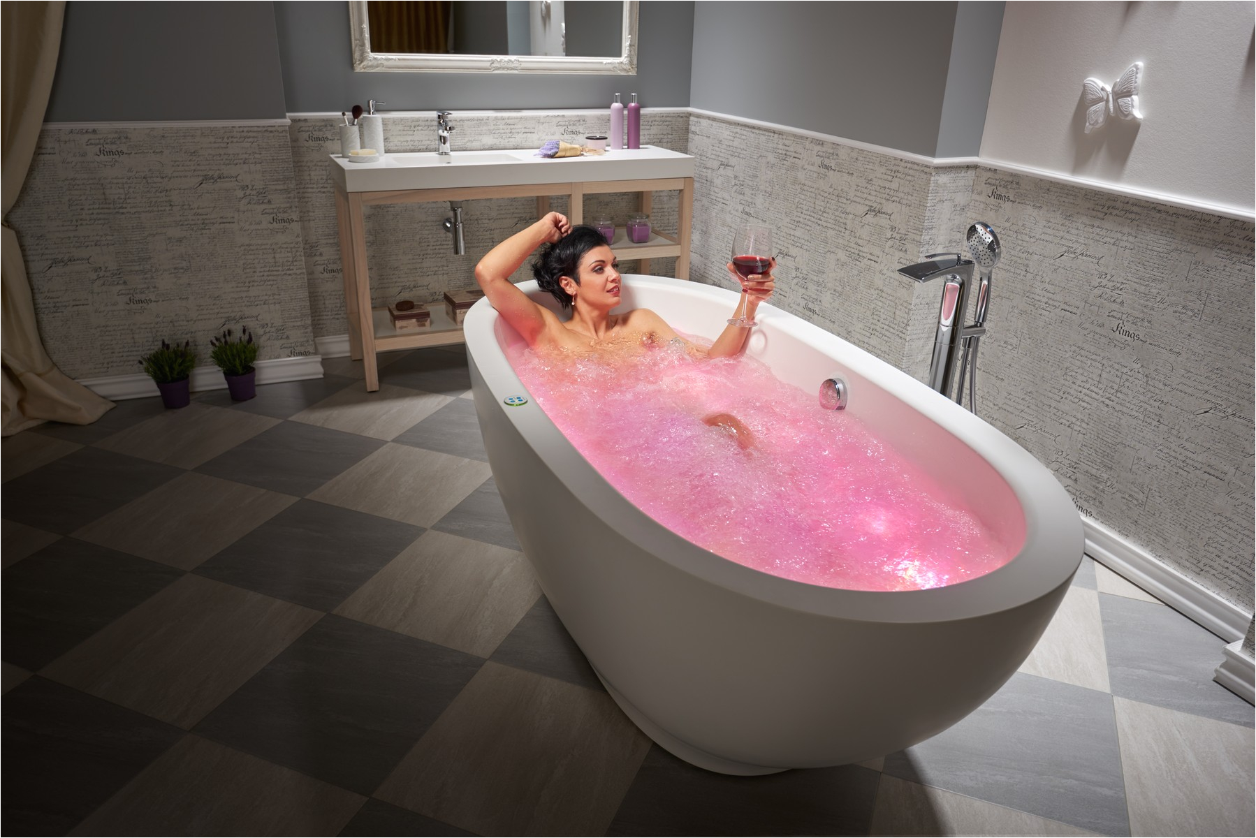 the very first freestanding stone jetted bathtub