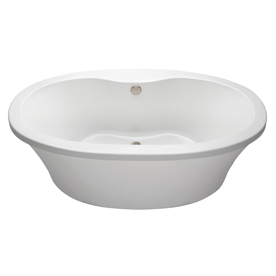 Reliance Whirlpools Center Drain Freestanding 66 x 36 75 Soaking Tub with Deck for Faucet TIW1203