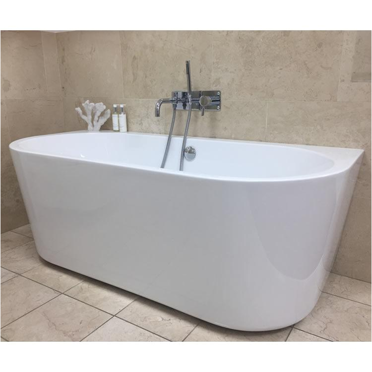 oxford 1640 contemporary back to wall freestanding bath