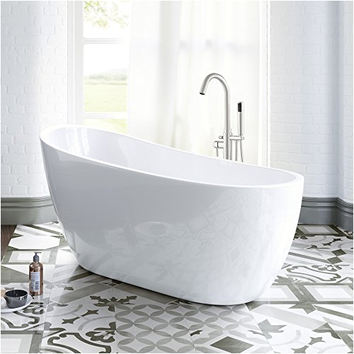 Freestanding Tub Faucet Drillings Woodbridge B 0006 54" Modern Acrylic Freestanding Bathtub