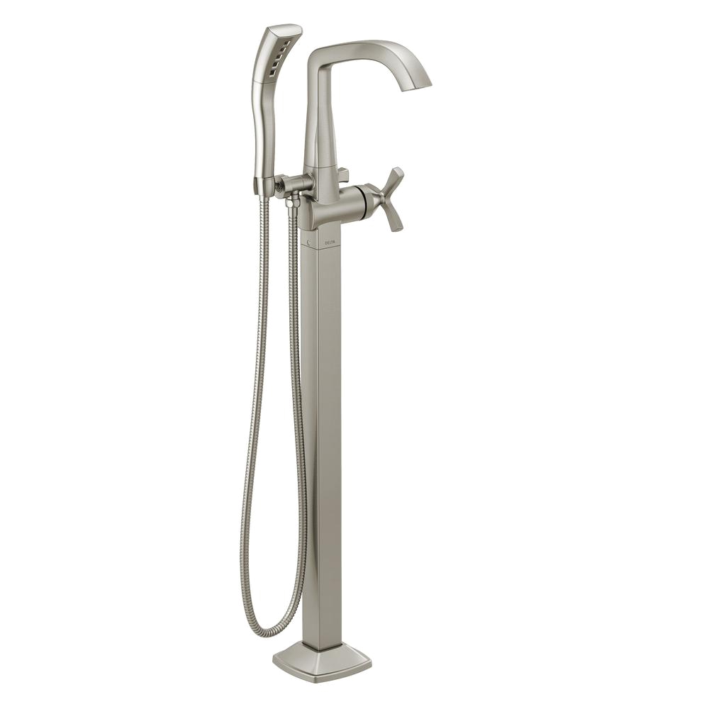 Freestanding Tub Faucet Installation On Slab Delta Stryke 1 Handle Freestanding Tub Filler Faucet Trim