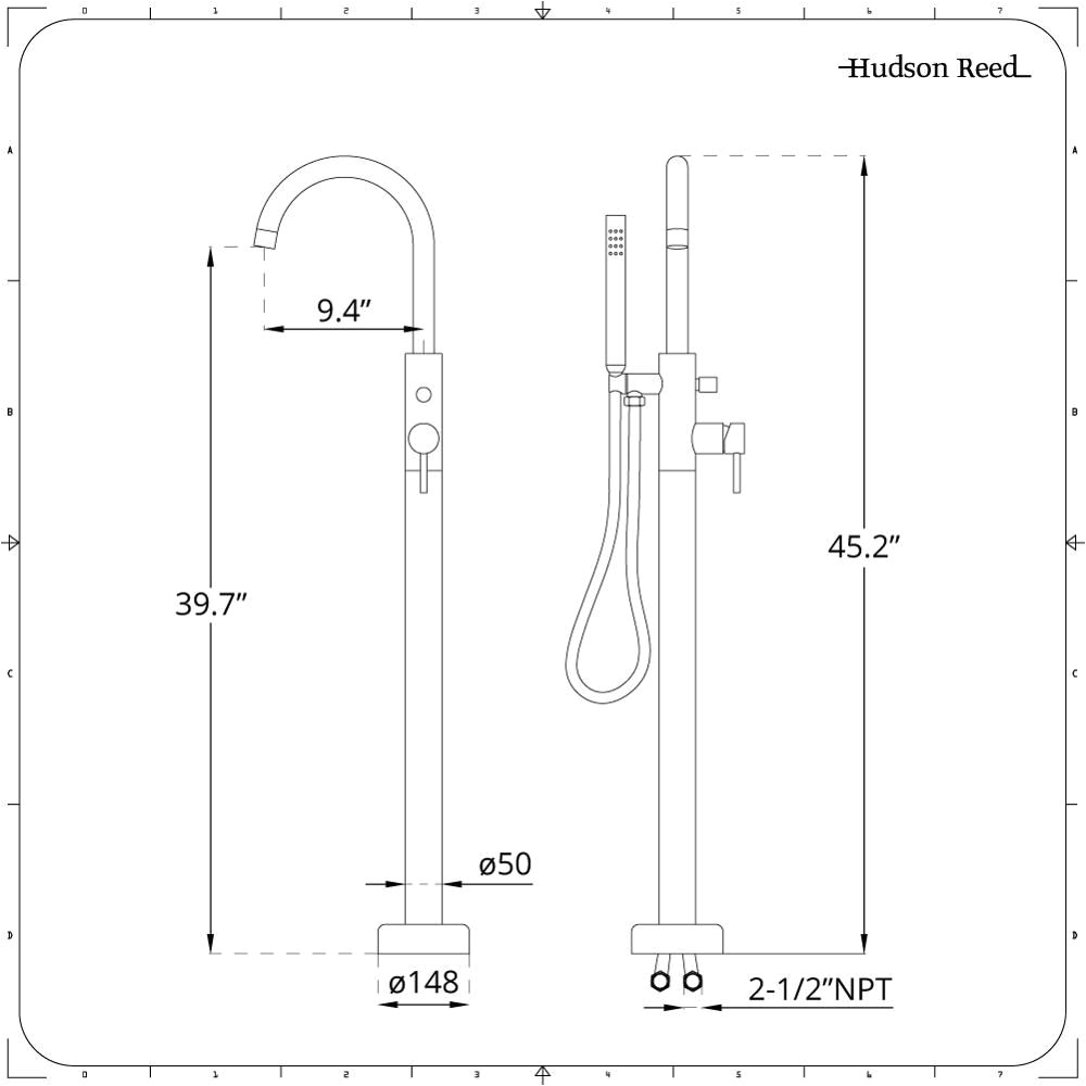 quest chrome freestanding tub faucet with hand shower