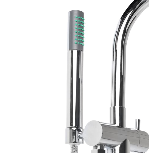 Single Handle Floor Mount Freestanding Tub Filler Faucet with Handheld Shower Head WF TF0002 AK AKDY1198