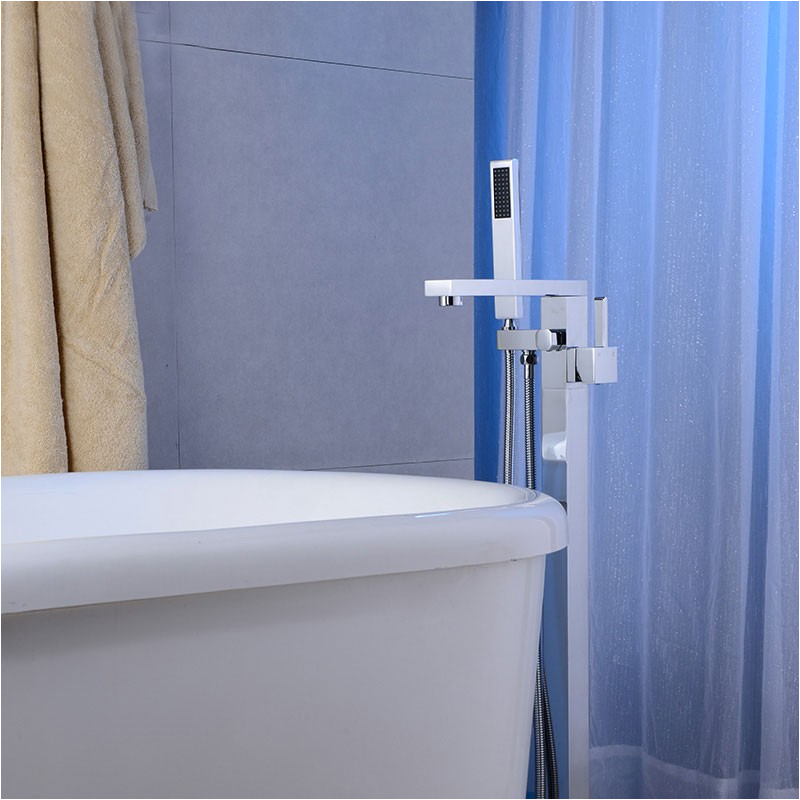 freestanding bathtub faucet with hand shower brass with chrome finish dk 9110