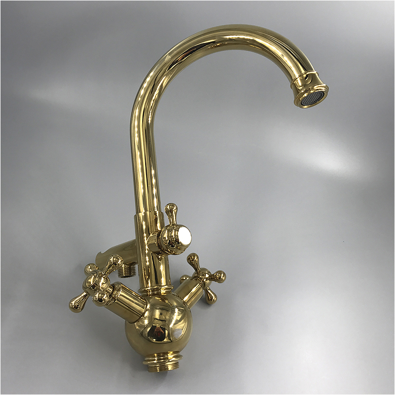 Freestanding Tub Faucets Gold Vintage Freestanding Gold Bathtub Cross Handle Shower Faucet