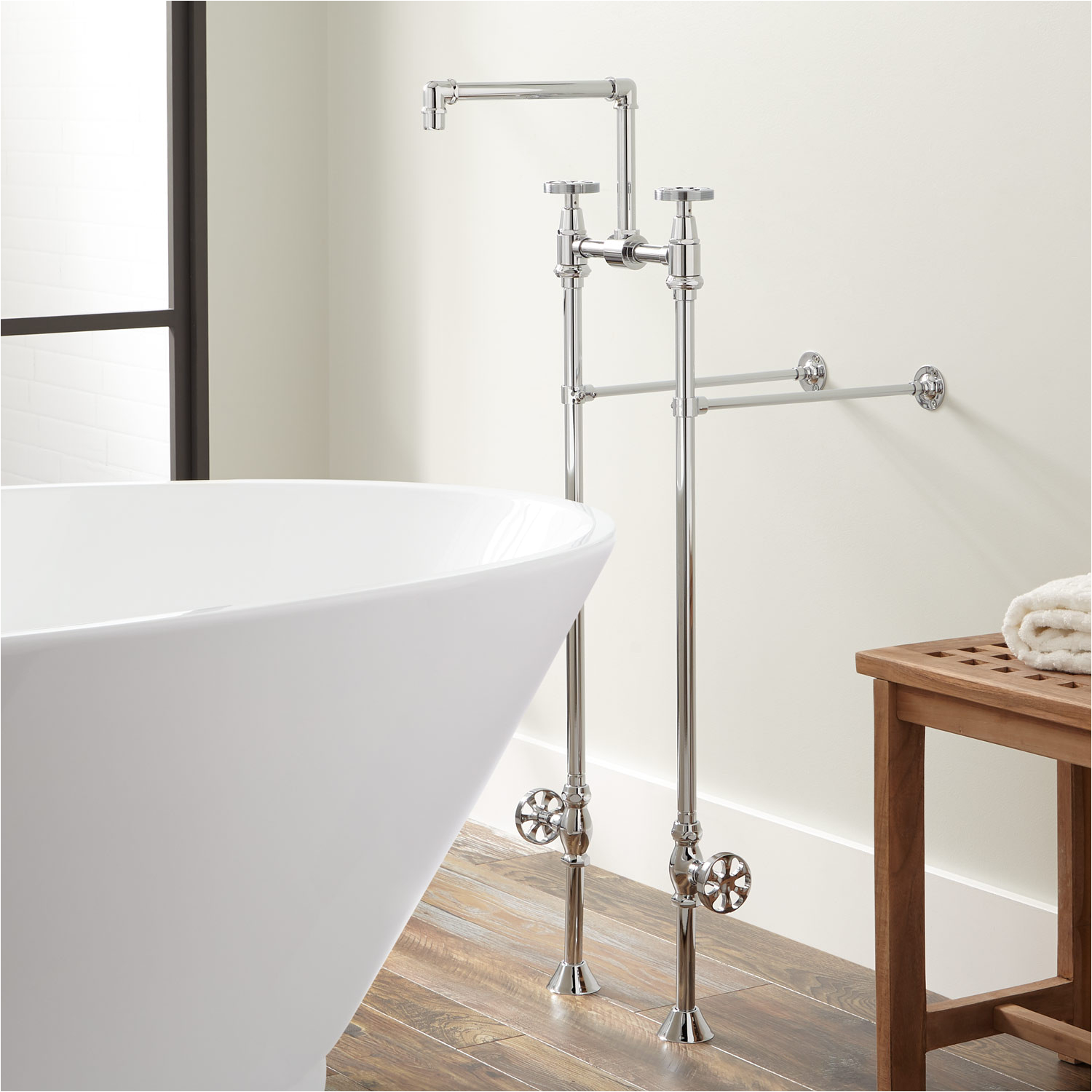 Freestanding Tub Faucets with Valve Edison Freestanding Tub Faucet with Shutoff Valves Bathroom