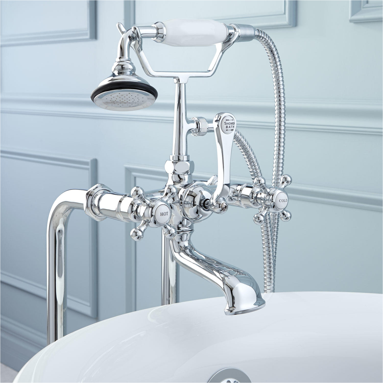 freestanding telephone tub faucet supplies valves drain contemporary cross handles