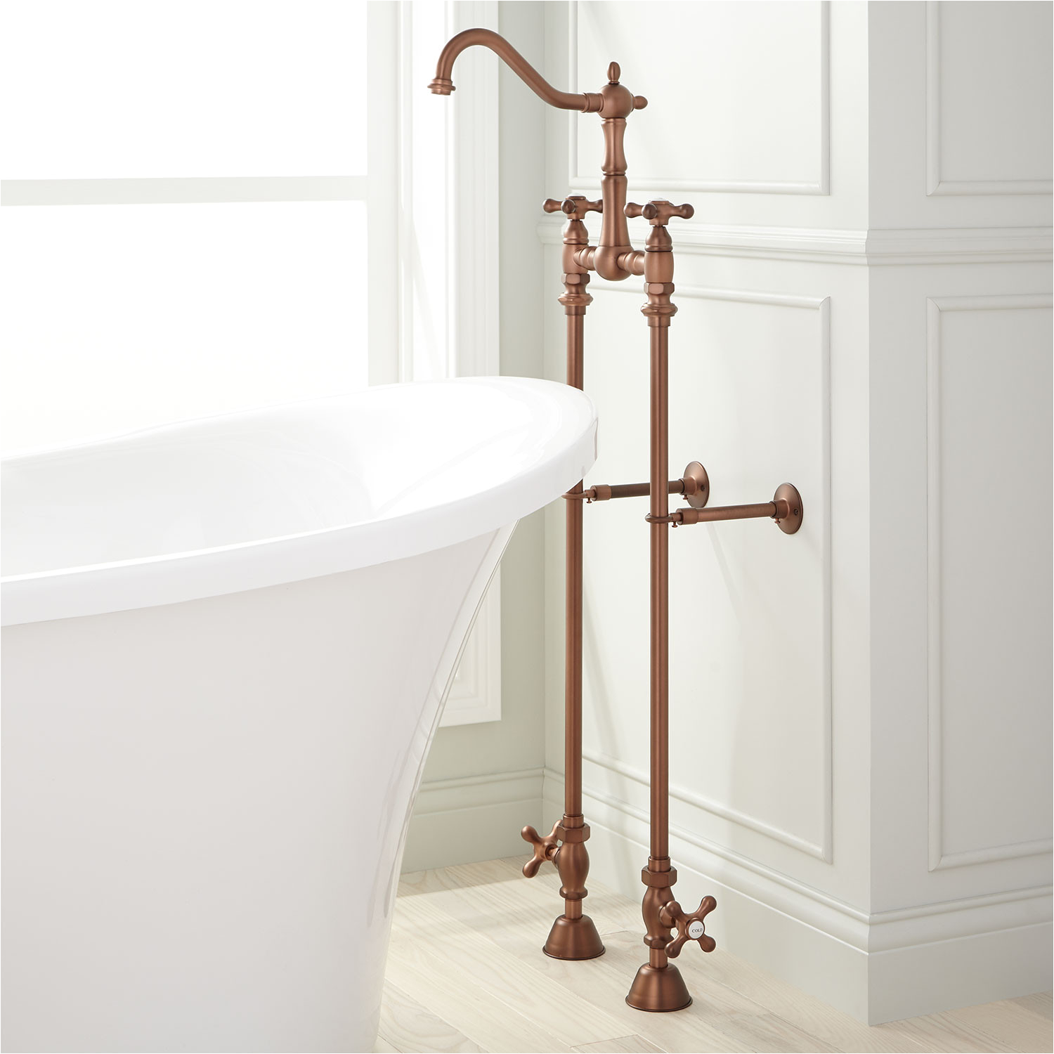 classic victorian gooseneck tub faucet supplies with shutoff valves cross handles