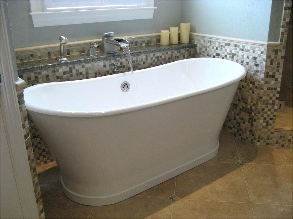freestanding tub with deck mount faucet