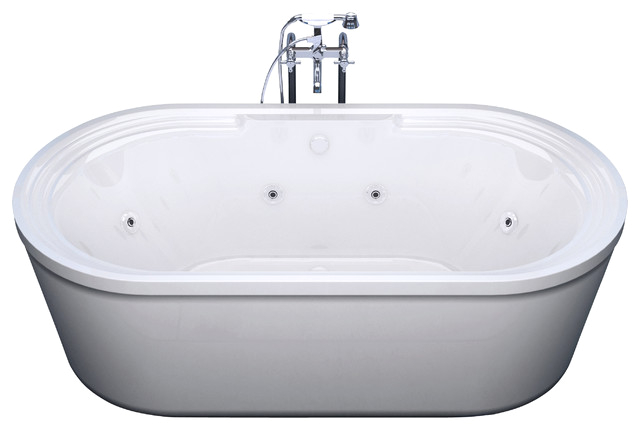 Venzi Padre 34x67 Oval Freestanding Whirlpool Jetted Bathtub modern bathtubs