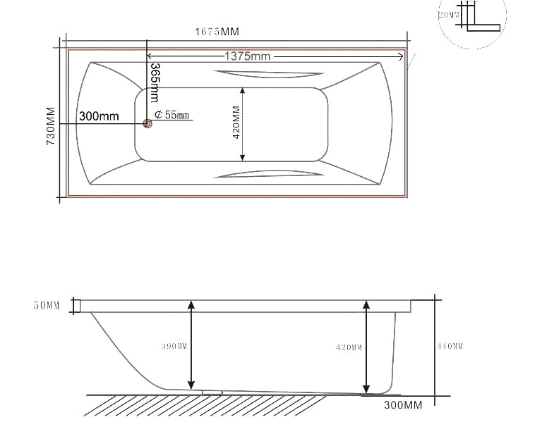 garden tub dimensions