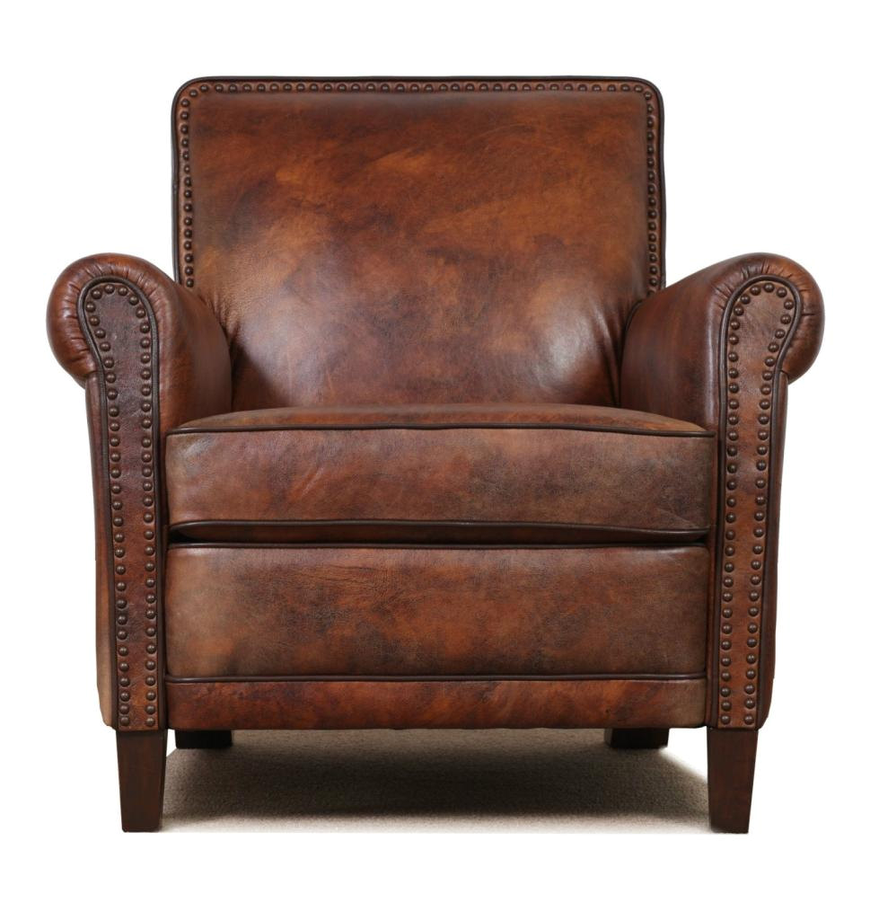high end genuine leather accent chair