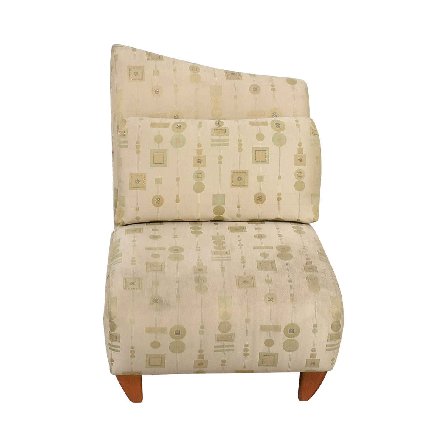 second hand art deco white and gold accent chair