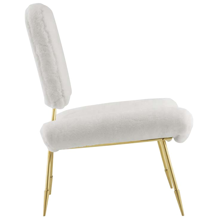 stratus gold sheepskin accent chair