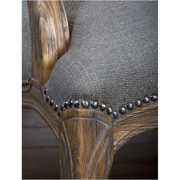 willa grey french style mahogany arm chair with nailhead trim